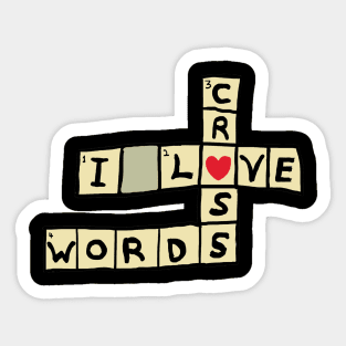 I Love Crosswords Sticker